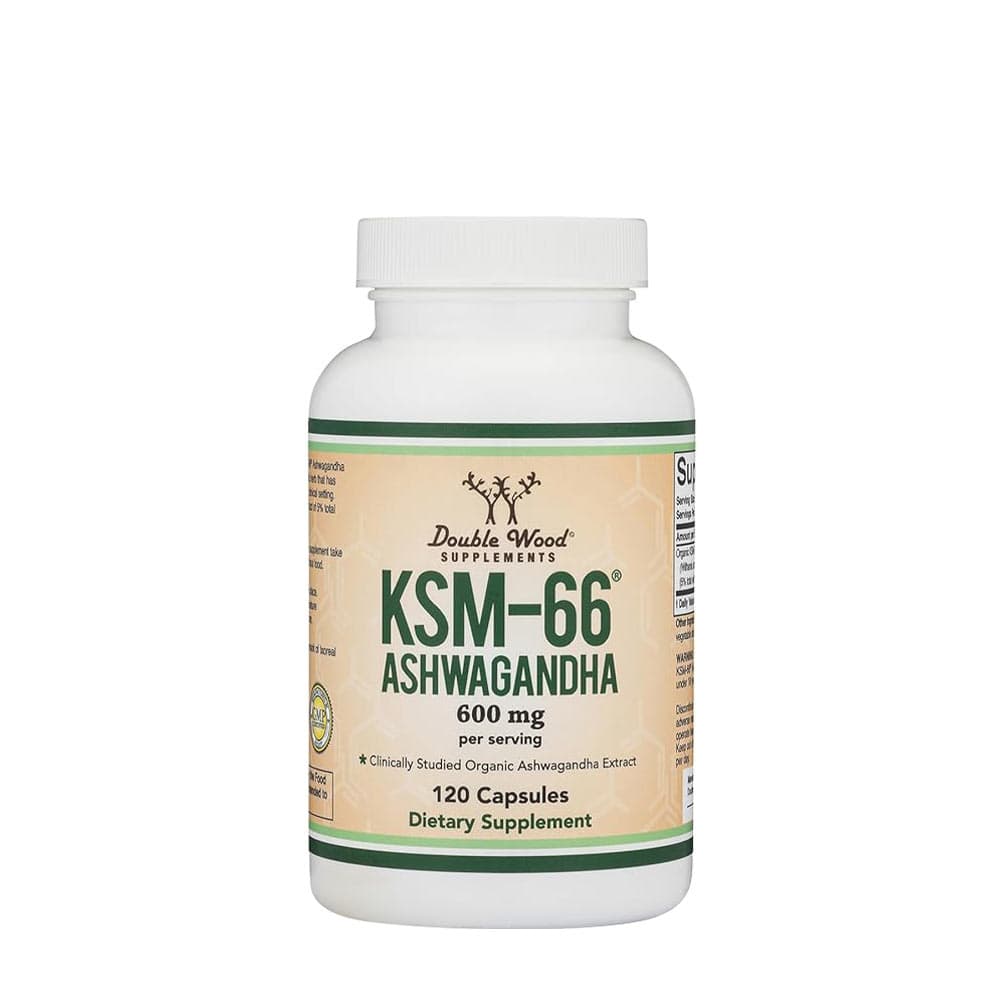 Double Wood Supplements - KSM-66 Ashwagandha 600 mg capsules – Double Wood Supplements emballage