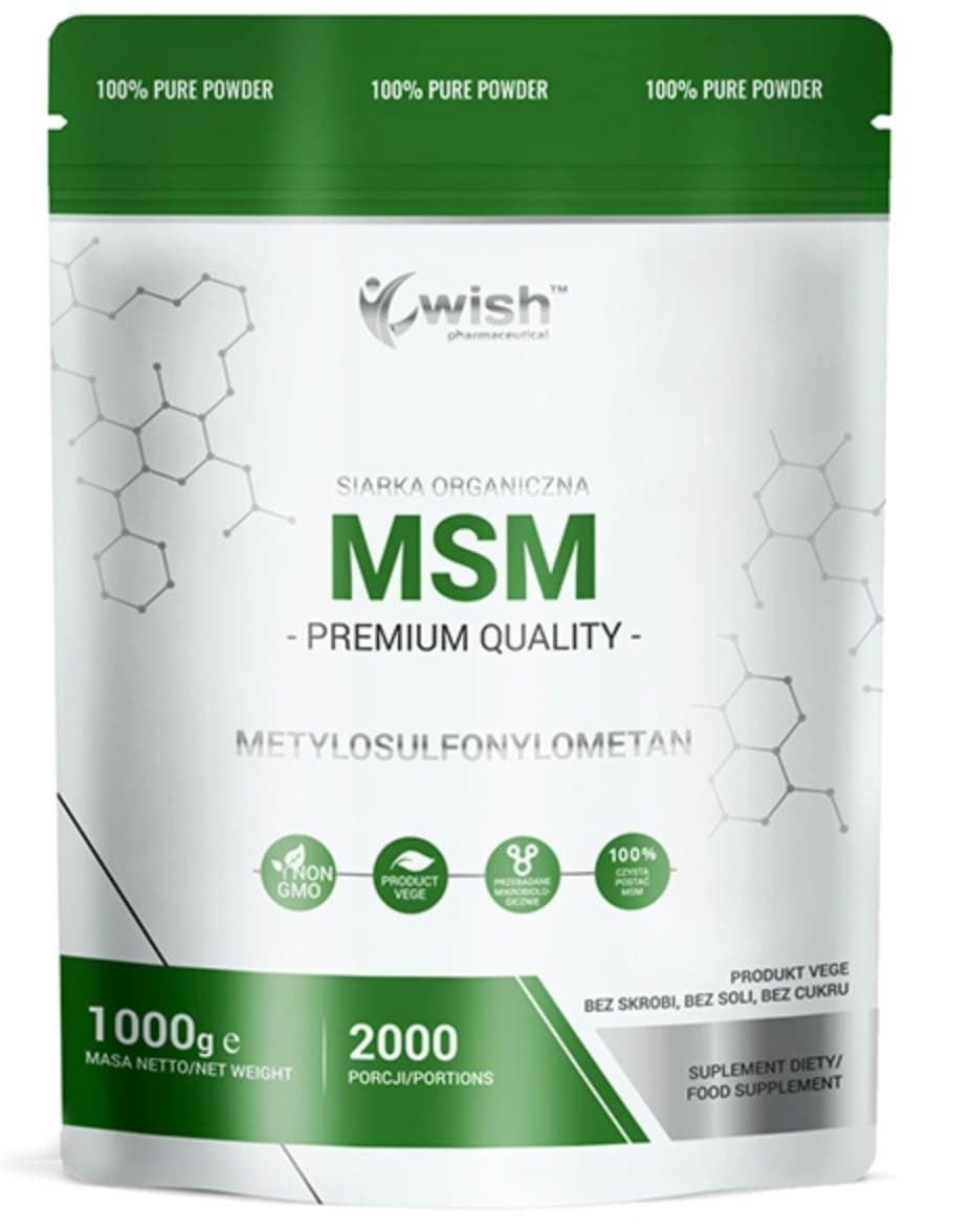 Wish MSM Siarka Organiczna 1kg – Wish verpakking