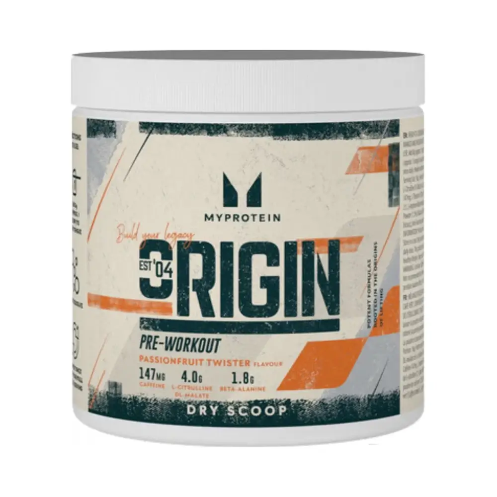 Myprotein Origin Pre-Workout Dry Scoop – Myprotein förpackning