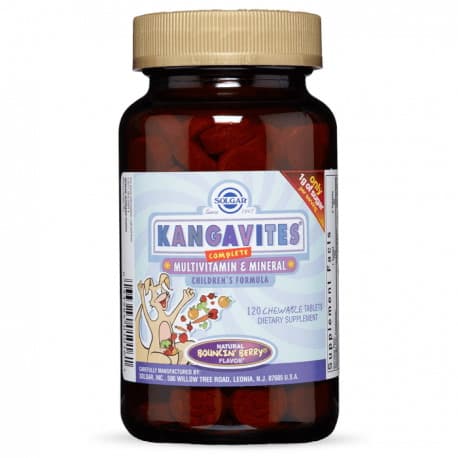 Solgar Kangavites Multivitamin & Mineral Children's Formula - 120 Gummies Tabs – Solgar förpackning