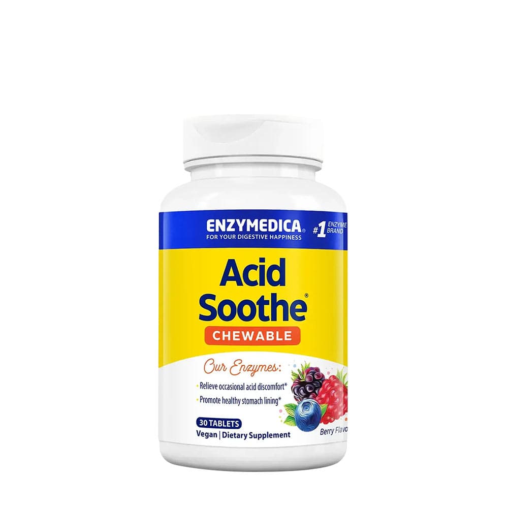 Enzymedica Acid Soothe® Chewable - Fruits rouges - 60 comprimés à mâcher – Enzymedica emballage