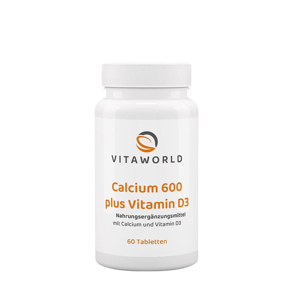 Vitaworld Calcium 600 Plus Vitamin D3 - 60 tabletter – Vitaworld förpackning