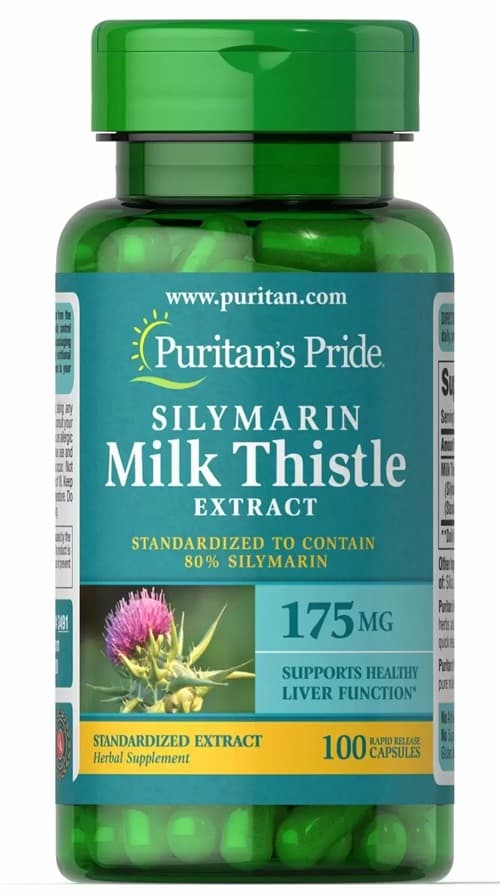 Puritan's Pride - Silymarin Milk Thistle Extract 150 mg Kapslar – Puritan's Pride förpackning