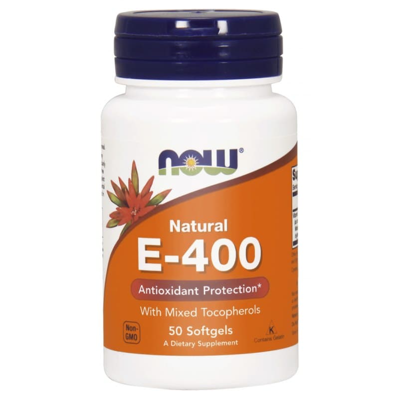 Now Foods - Natural E-400 - 50 Sgels – NOW Foods förpackning