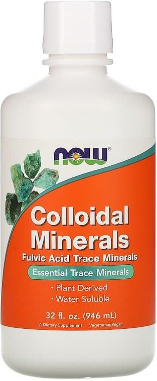 NOW Foods - Colloidal Minerals - Fulvic Acid Trace Minerals 100 kapslar – NOW Foods förpackning