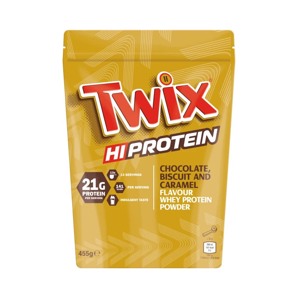 Twix Protein Powder - Chocolate, Biscuit & Caramel - 455g – Twix förpackning