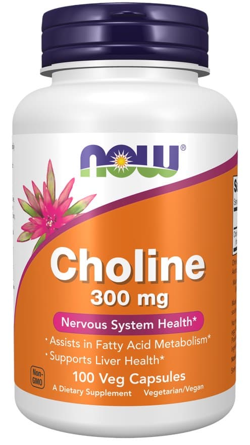 NOW Foods - Choline - 100 Vcaps – NOW Foods förpackning
