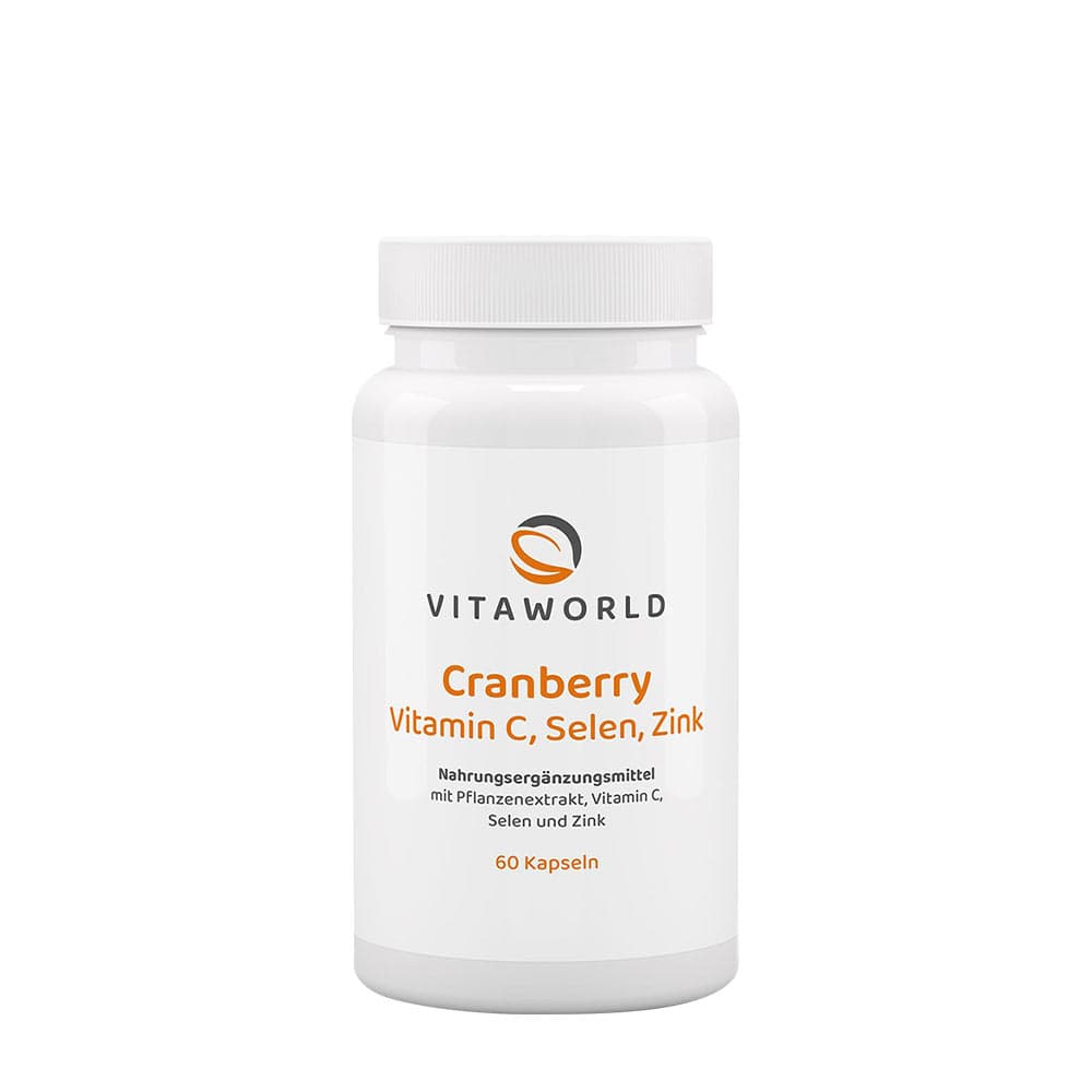 Vitaworld Tranbär Vitamin C + Selen + Zink - 60 Kapslar