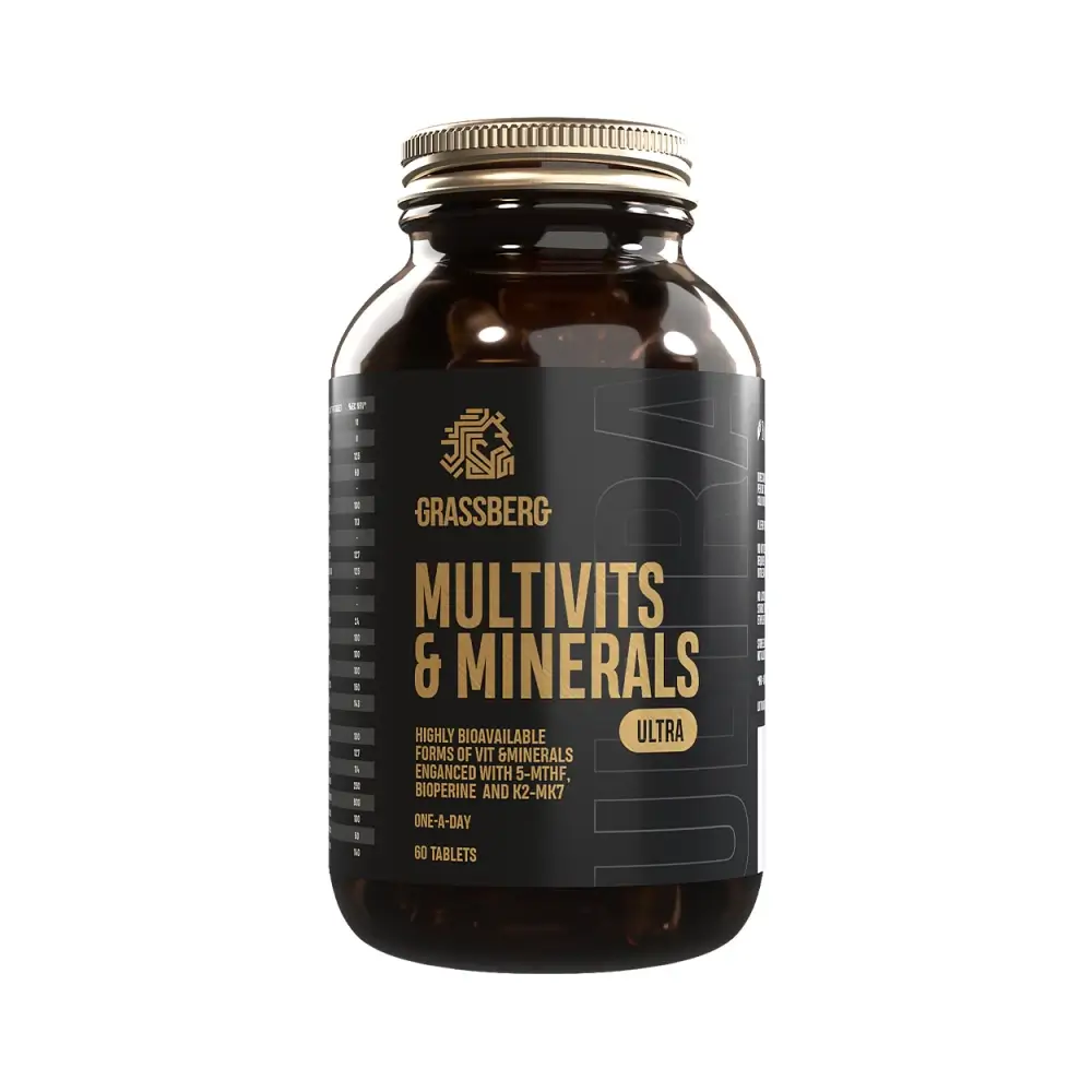 Grassberg Multivits & Minerals Ultra - Utan smak – Grassberg förpackning