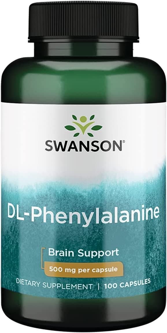 Swanson DL-Fenylalanin 500mg, 100 kapslar – Swanson förpackning
