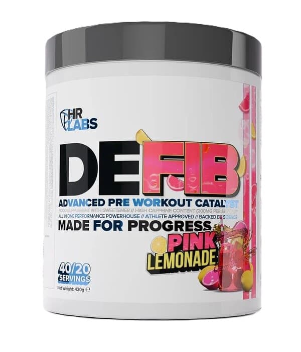 Defib Advanced Pre Workout Catalyst, Pink Lemonade - 420g | HR Labs – THR Labs förpackning