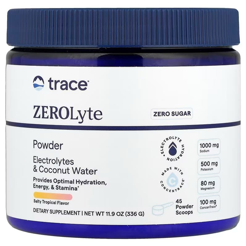 Trace Minerals - ZEROLyte Powder, Salty Tropical - 336g – Trace Minerals emballage