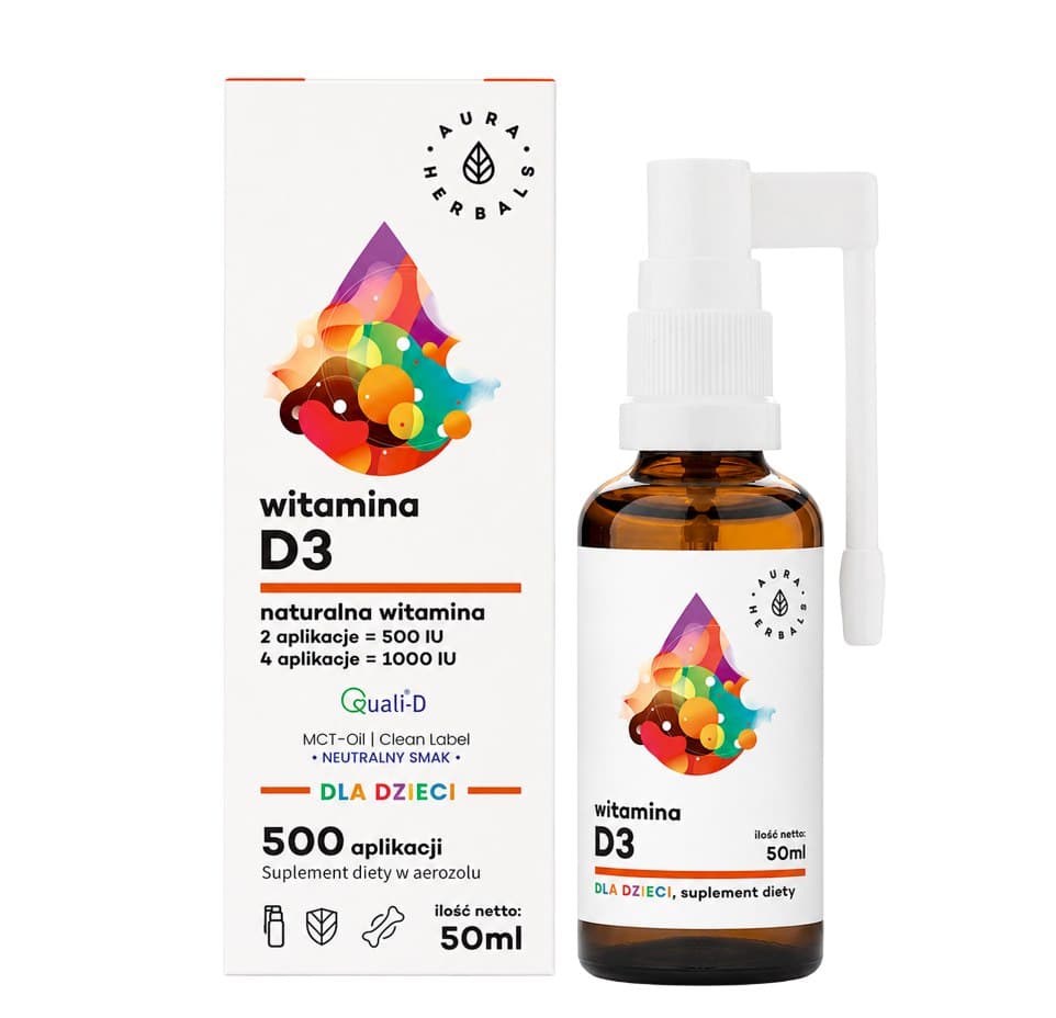 Aura Herbals - Vitamin D3 For Children - 50ml – Aura Herbals förpackning
