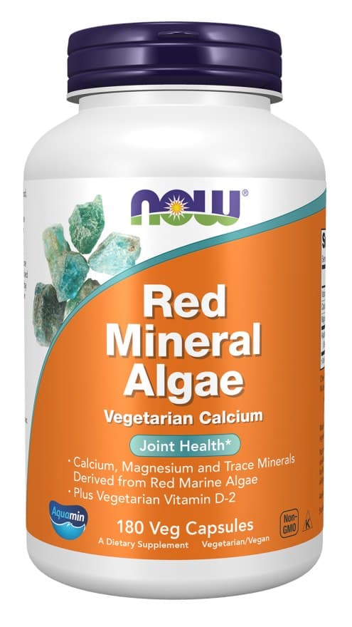 NOW Foods - Red Mineral Algae - 180 Vcaps – NOW Foods förpackning