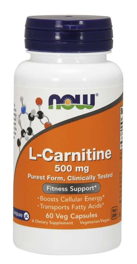 NOW Foods - L-Carnitine - 500mg - 60 Vcaps – NOW Foods förpackning