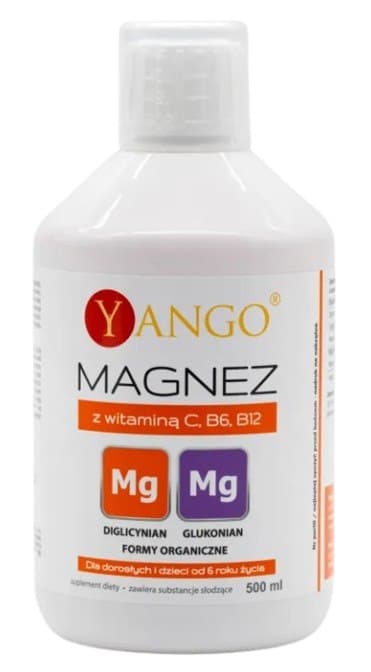 YANGO Magnez z Witaminą C, B6, B12 (500 ml)