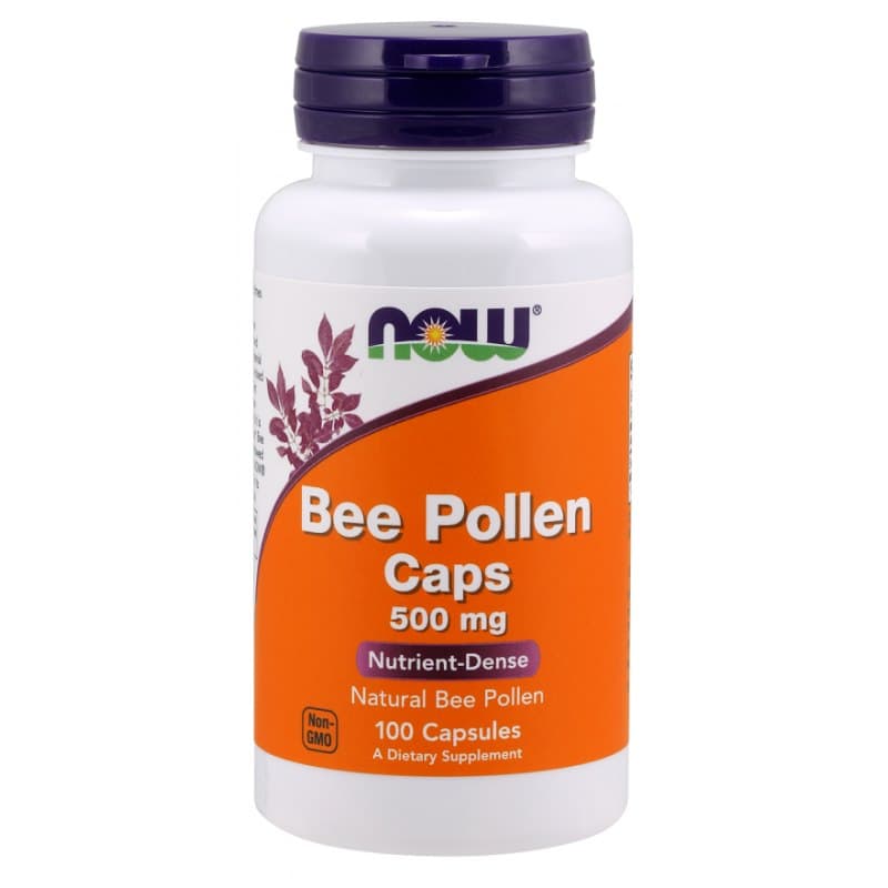 NOW Foods - Bee Pollen - 500mg - 100 kapslar – NOW Foods förpackning