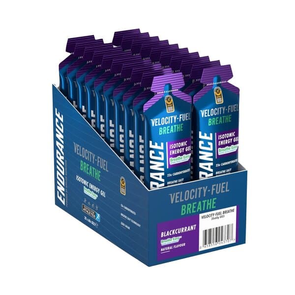 Endurance Breathe Isotonic Energy Gel Blackcurrant 60g | Applied Nutrition – Endurance förpackning