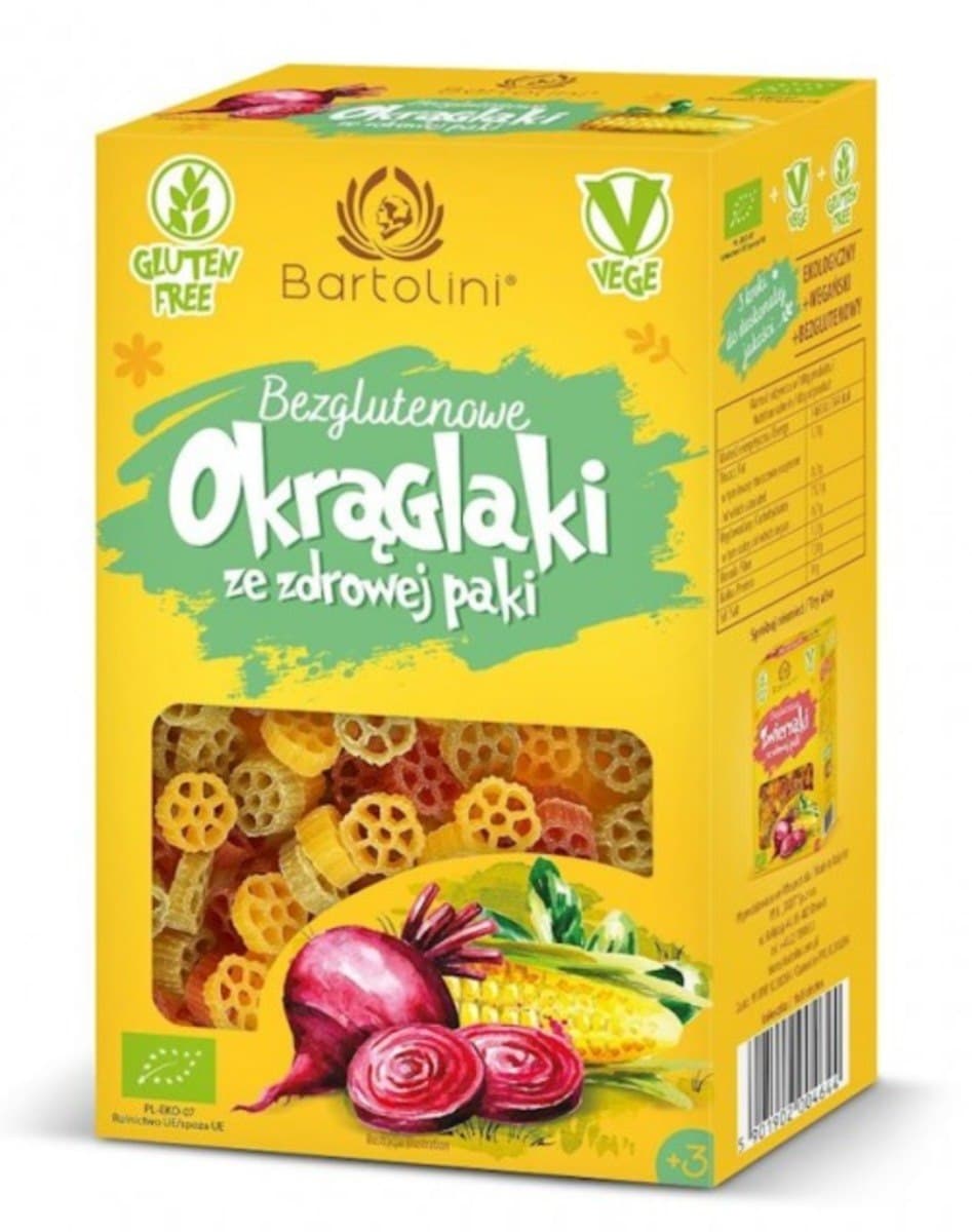 Bartolini Macarrão de Milho com Legumes Para Crianças Okrąglaki BIO 250 g