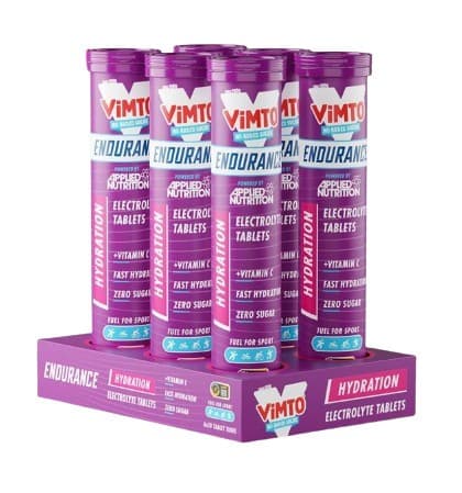 Vimto - Endurance Hydration Electrolyte Tabs - 120 tabletter (6 x 20 tabletter) | Applied Nutrition – Applied Nutrition förpackning
