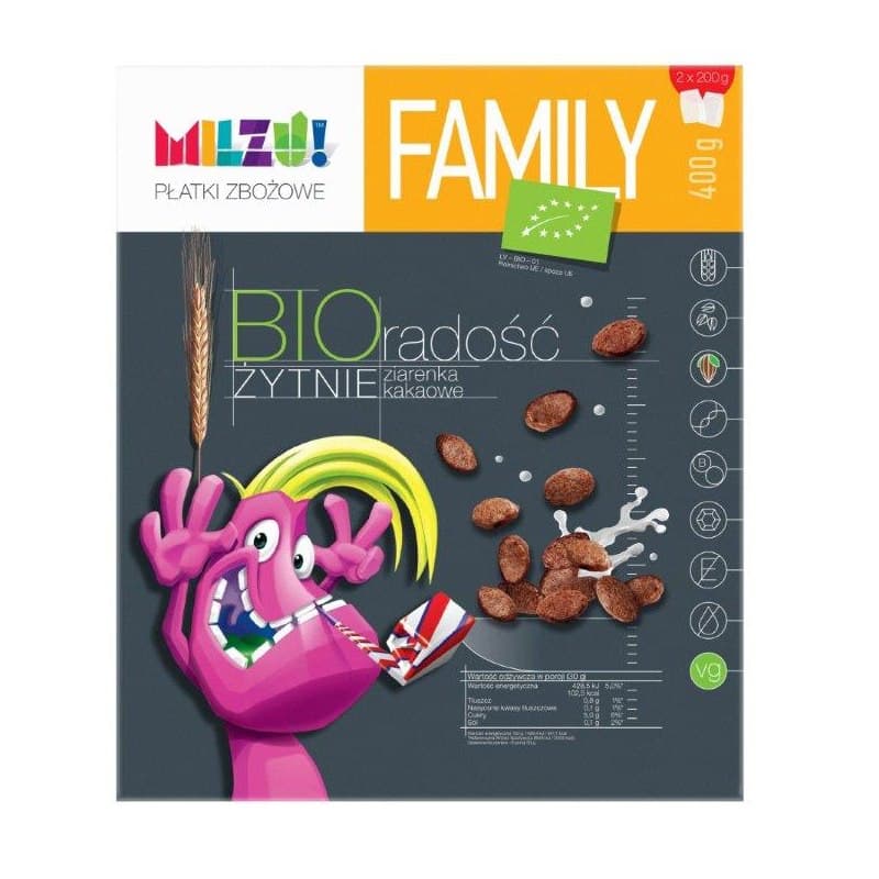 Milzu Muszelki Żytnio-Owsiane Kakaowe Radość BIO 200 g | Bio Planet