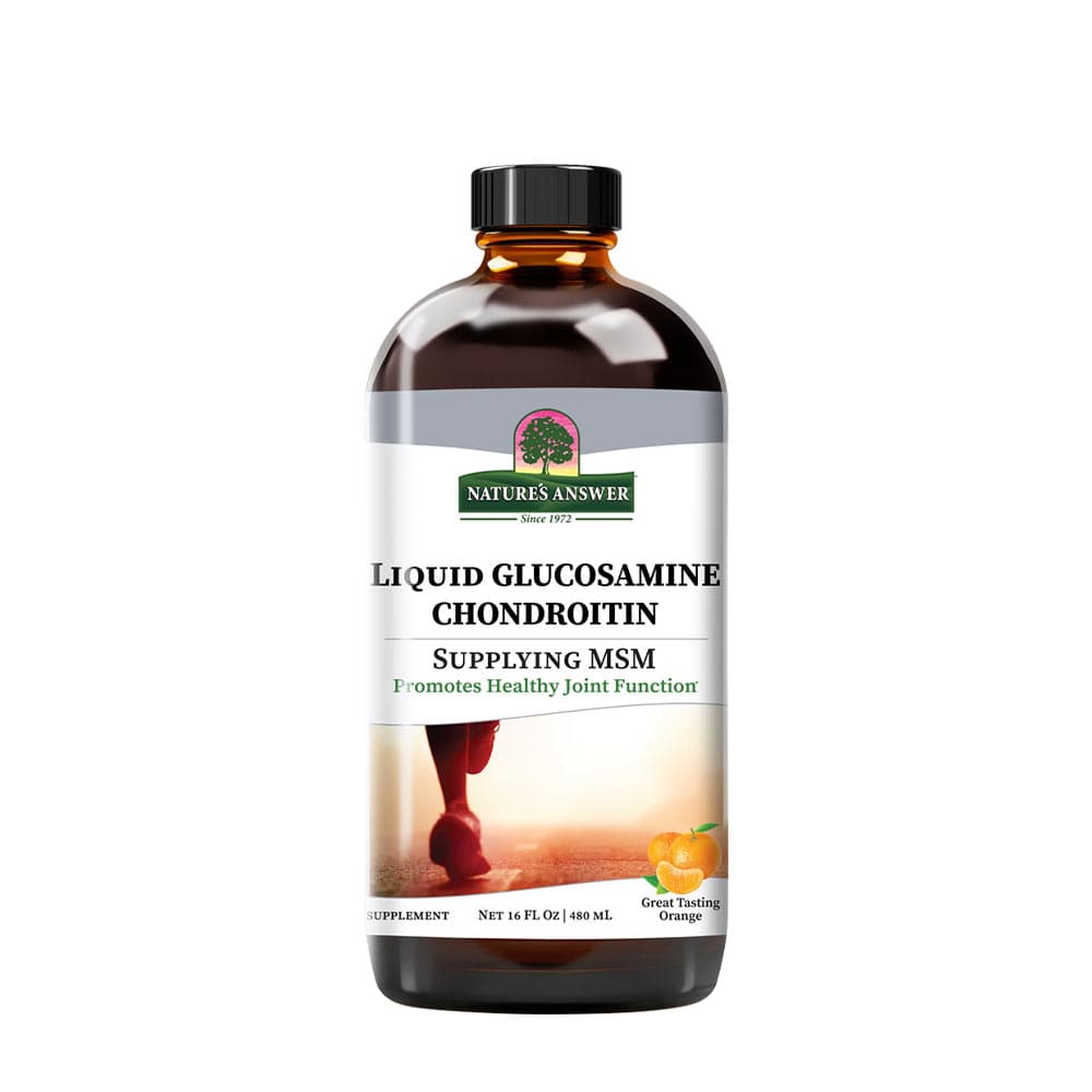 Nature's Answer Glucosamine and Chondroitin - Apelsinsmak - 480 ml – Nature's Answer förpackning