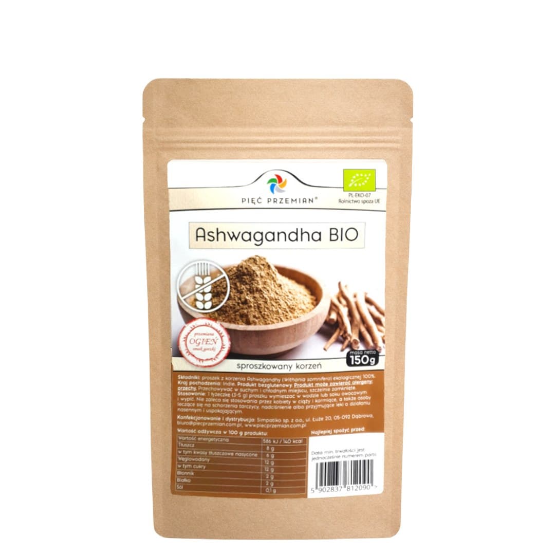 Pięć Przemian - Ashwagandha BIO, 500 mg kapslar – Pięć Przemian förpackning