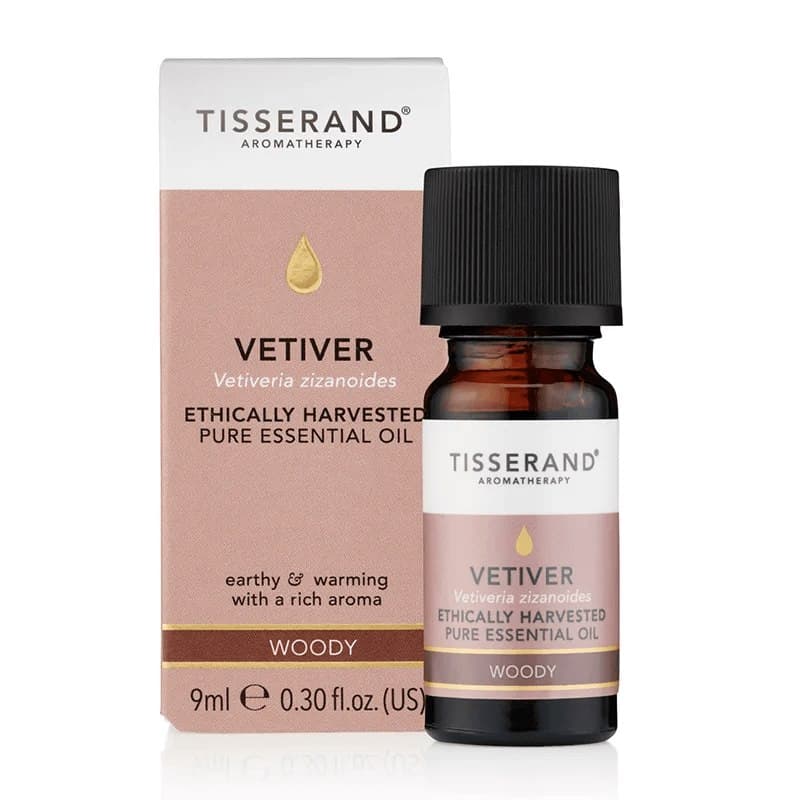 Tisserand Aromatherapy - Vetiver eterisk olja - 9ml – Tisserand Aromatherapy förpackning