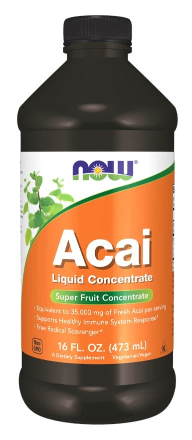 NOW Foods - Acai Liquid Concentrate 473 ml – NOW Foods förpackning