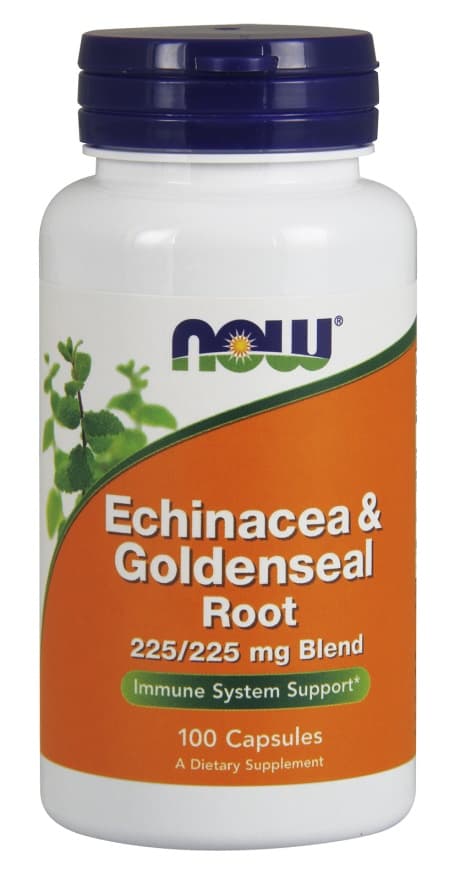 NOW Foods - Echinacea & Goldenseal Root - 100 kapslar – NOW Foods förpackning