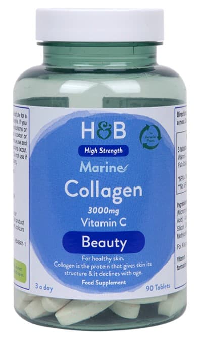 Holland & Barrett Marine Collagen With Vitamin C 90 tabletter – Holland & Barrett förpackning