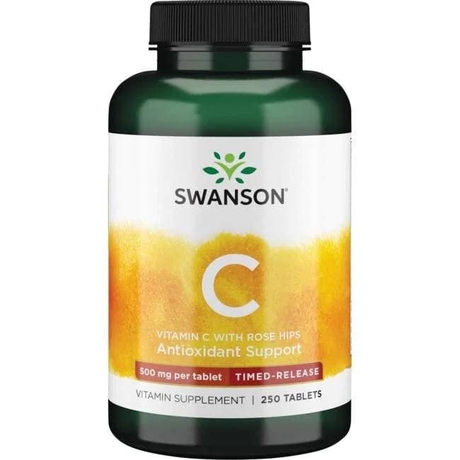 Swanson - Vitamin C With Rose Hips - Timed-Release, 500mg - 250 tabletter – Swanson förpackning