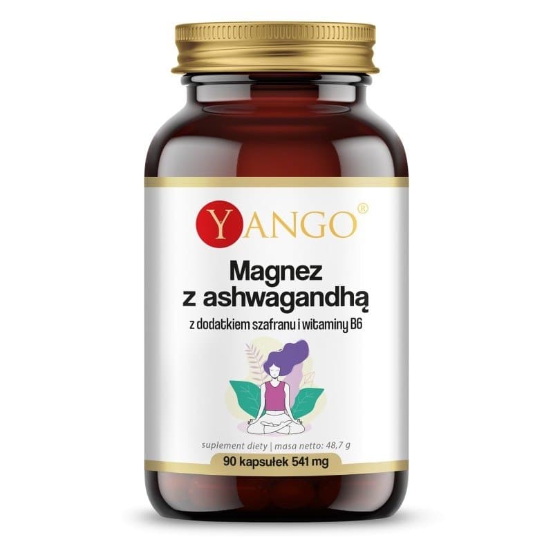 Yango - Magnesium med Ashwagandha, Saffran och Vitamin B6 - 90 kapslar – Yango förpackning