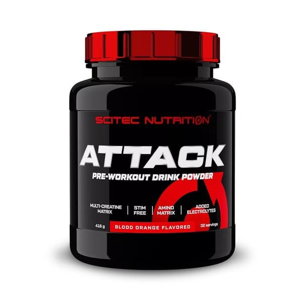 Scitec - Attack, Blood Orange - 416g – Scitec Nutrition förpackning