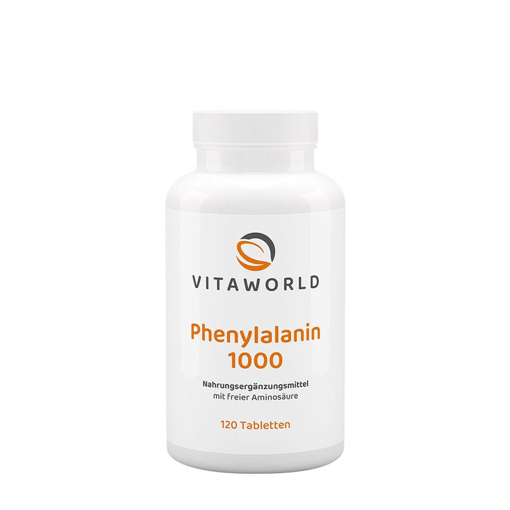 Vitaworld - Phenylalanine 1000 - 120 comprimés – Vitaworld emballage