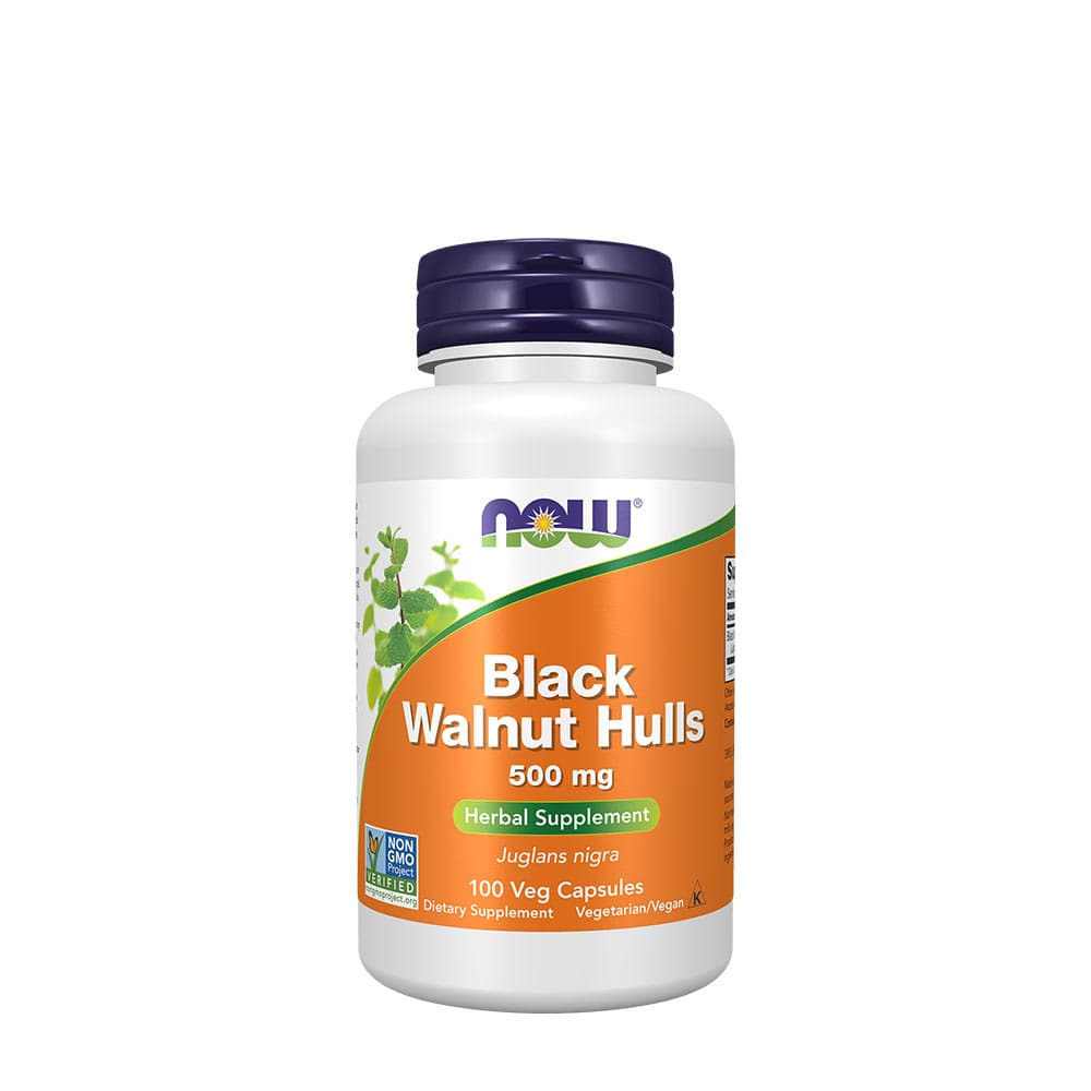 NOW Foods - Black Walnut Hulls - 500mg - 100 kapslar – NOW Foods förpackning