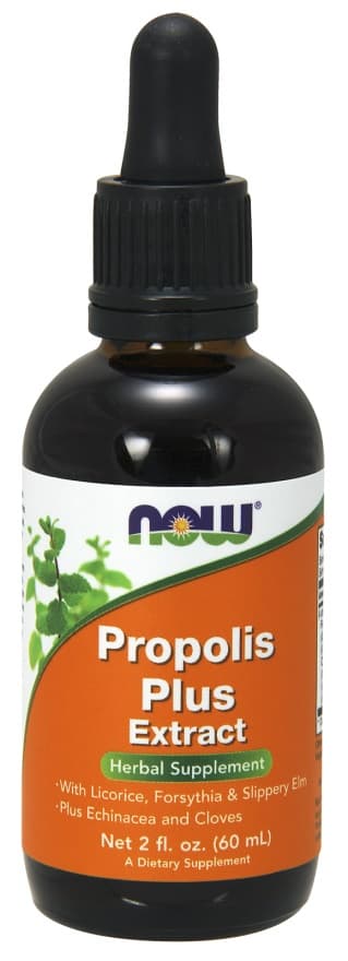 NOW Foods Propolis Plus Extract 60ml - Flytande växtextrakt – NOW Foods förpackning