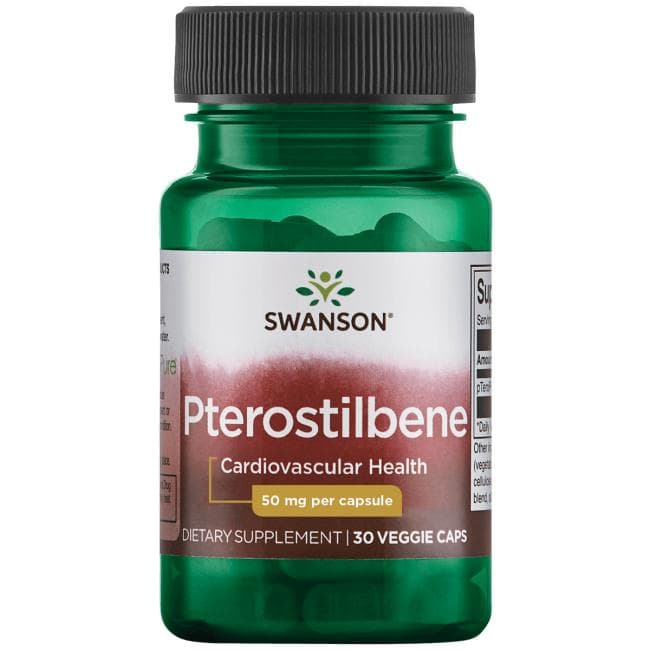 Swanson Pterostilbene 50 mg – 30 vegetabiliska kapslar – Swanson förpackning