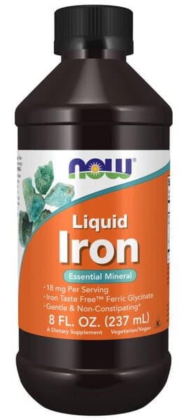 Now Foods Liquid Iron - Flytande järntillskott 237 ml – NOW Foods förpackning