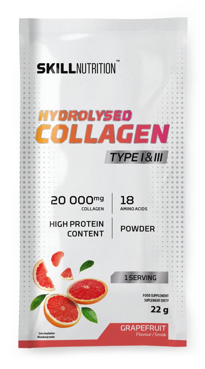 Skill Nutrition Hydrolyserat Kollagen Typ I & III med Grapefrukt 22g – Skill Nutrition förpackning