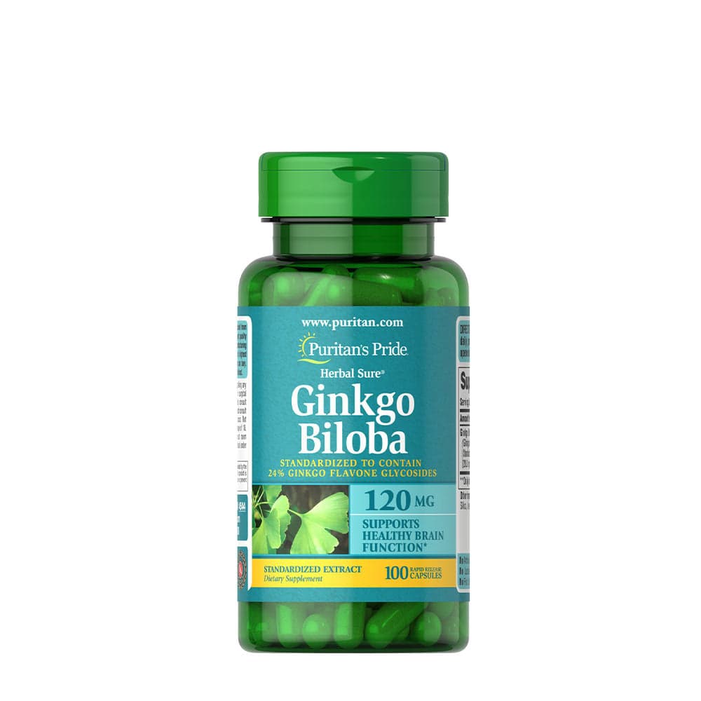Puritan's Pride - Ginkgo Biloba 60 kapslar – Puritan's Pride förpackning