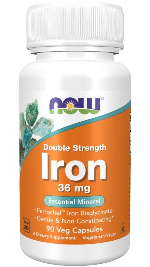 Now Foods - Double Strength Iron Ferrochel - 90 Vcaps – NOW Foods förpackning