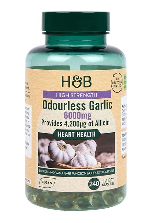 Holland & Barrett High Strength Odourless Garlic - 60 kapslar – Holland & Barrett förpackning