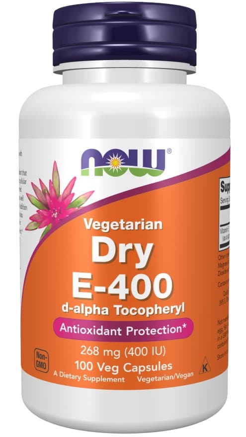 Now Foods - Vitamin E-400 Dry, Vegetarian - 100 Vcaps – NOW Foods förpackning