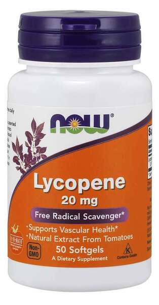 NOW Foods Lycopene 20mg 50 Sgels – NOW Foods förpackning