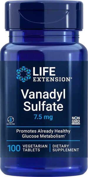 Life Extension Vanadyl Sulfate 7,5 mg - 100 tabletter – Life Extension förpackning
