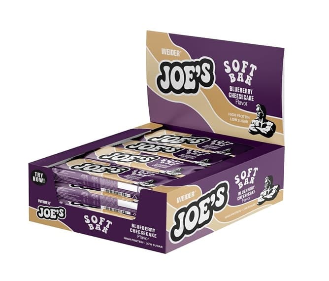 Weider Joe'S Soft Bar, Blueberry Cheesecake - 12 x 50g – Weider förpackning