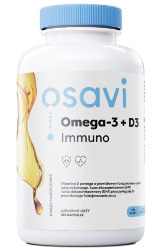 Osavi Omega-3 + D3 Immuno - 180 kapslar – Osavi förpackning