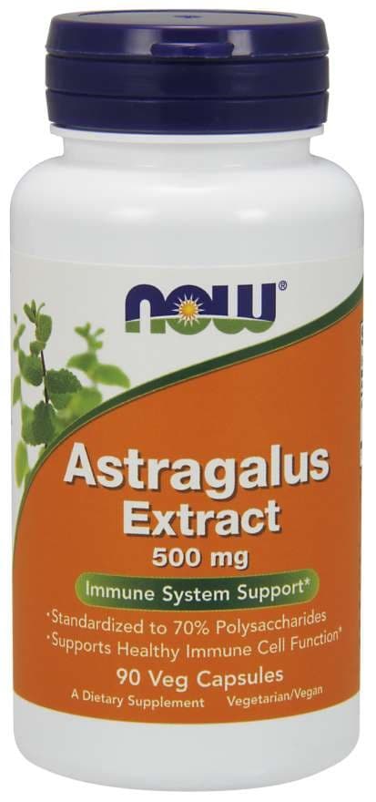 NOW Foods Astragalus Extract 500mg - 90 capsules végétales – NOW Foods emballage