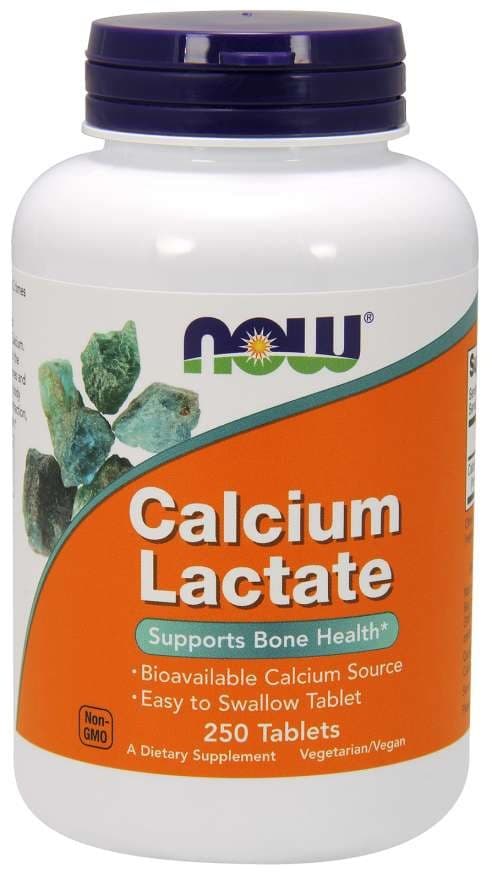 NOW Foods Calcium Lactate 85 mg – 250 tabletter – NOW Foods förpackning